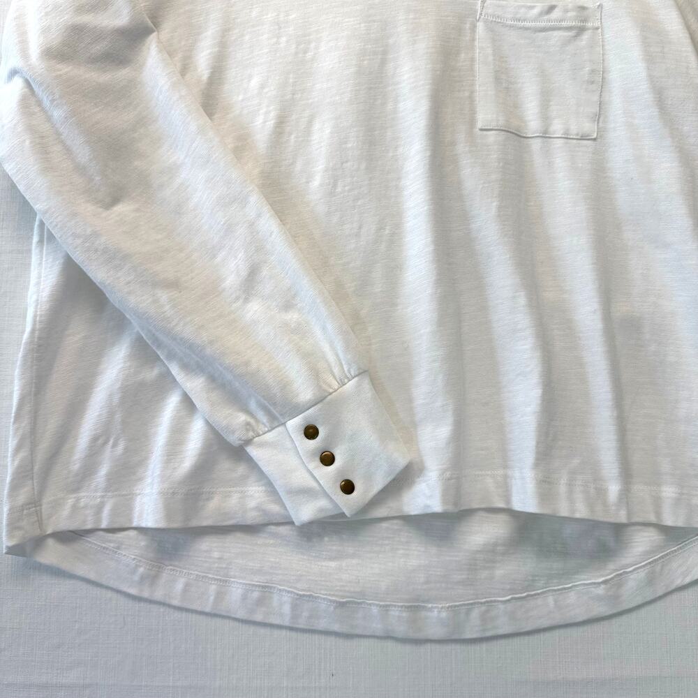 AVENTURA Organic Cotton Long Sleeve Shirt Women's Size L White Top - Picture 6 of 16